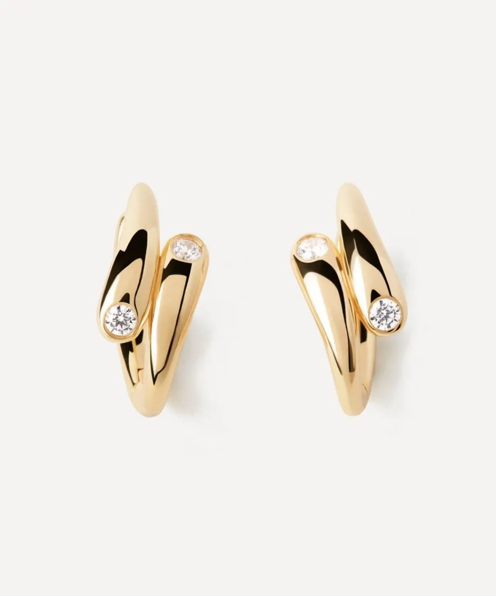 PDPAOLA Earrings^18ct Gold-Plated Caramelle Hoop Earrings