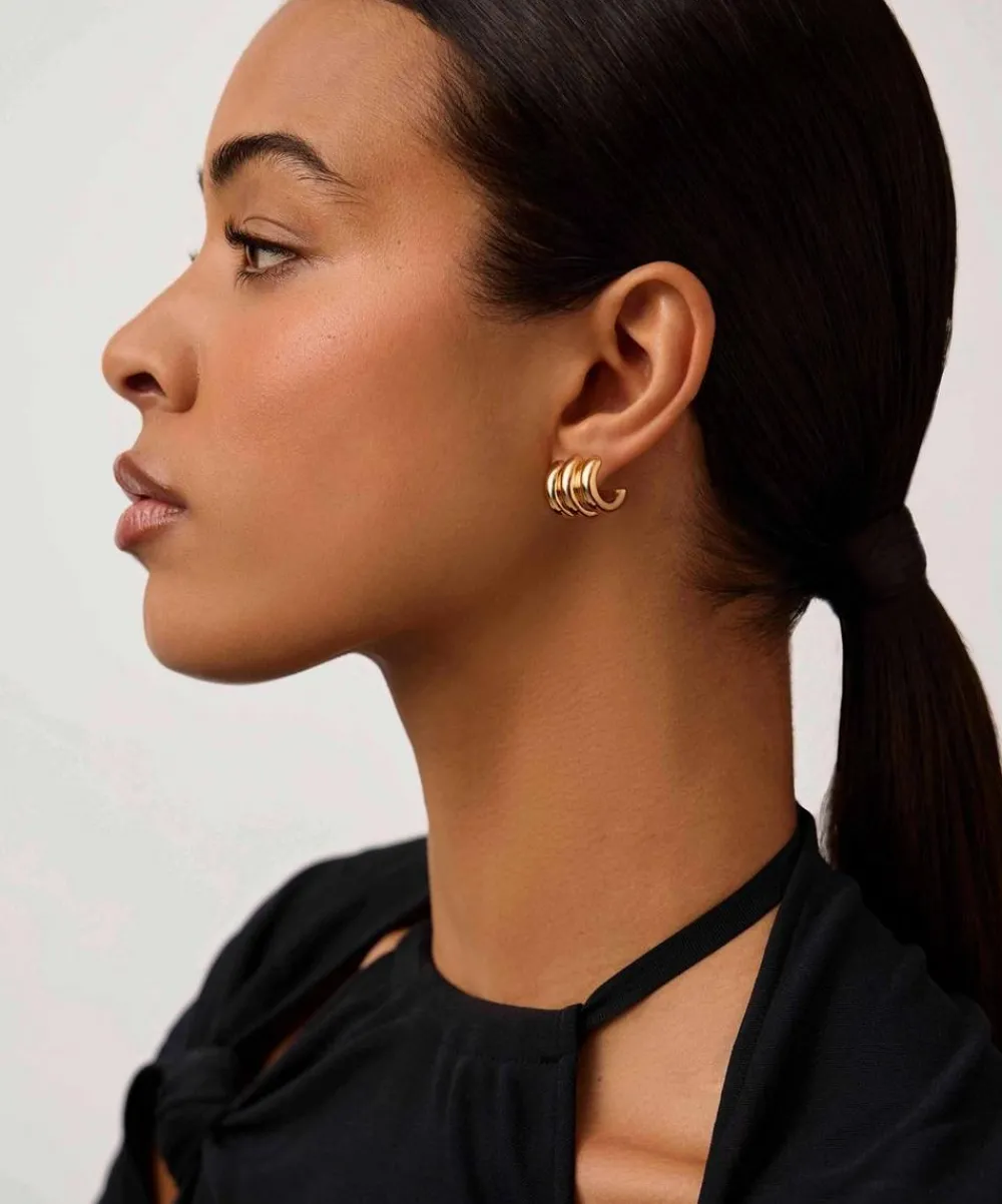 Missoma Earrings|Earrings^18ct Gold-Plated Chubby Triple Small Hoop Earrings