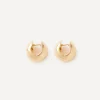Annika Inez Earrings^14ct Gold-Plated Cigar Band Small Hoop Earrings