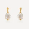 V by Laura Vann Earrings^18ct Gold-Plated Coco Pearl Drop Earrings