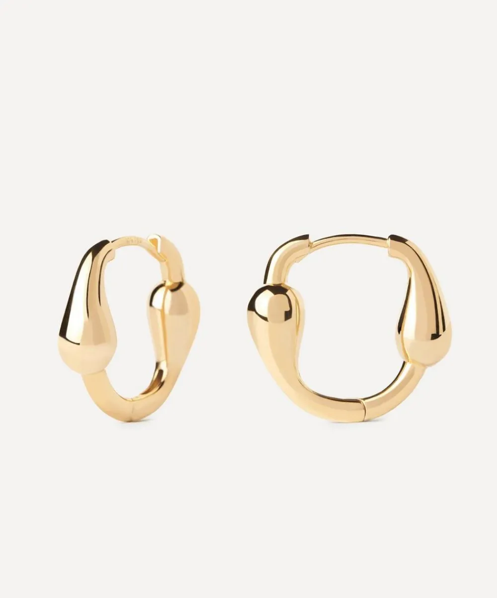 PDPAOLA Earrings^18ct Gold-Plated Cycle Hoop Earrings