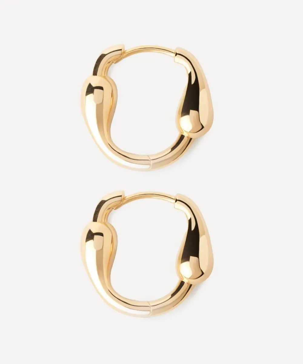 PDPAOLA Earrings^18ct Gold-Plated Cycle Hoop Earrings