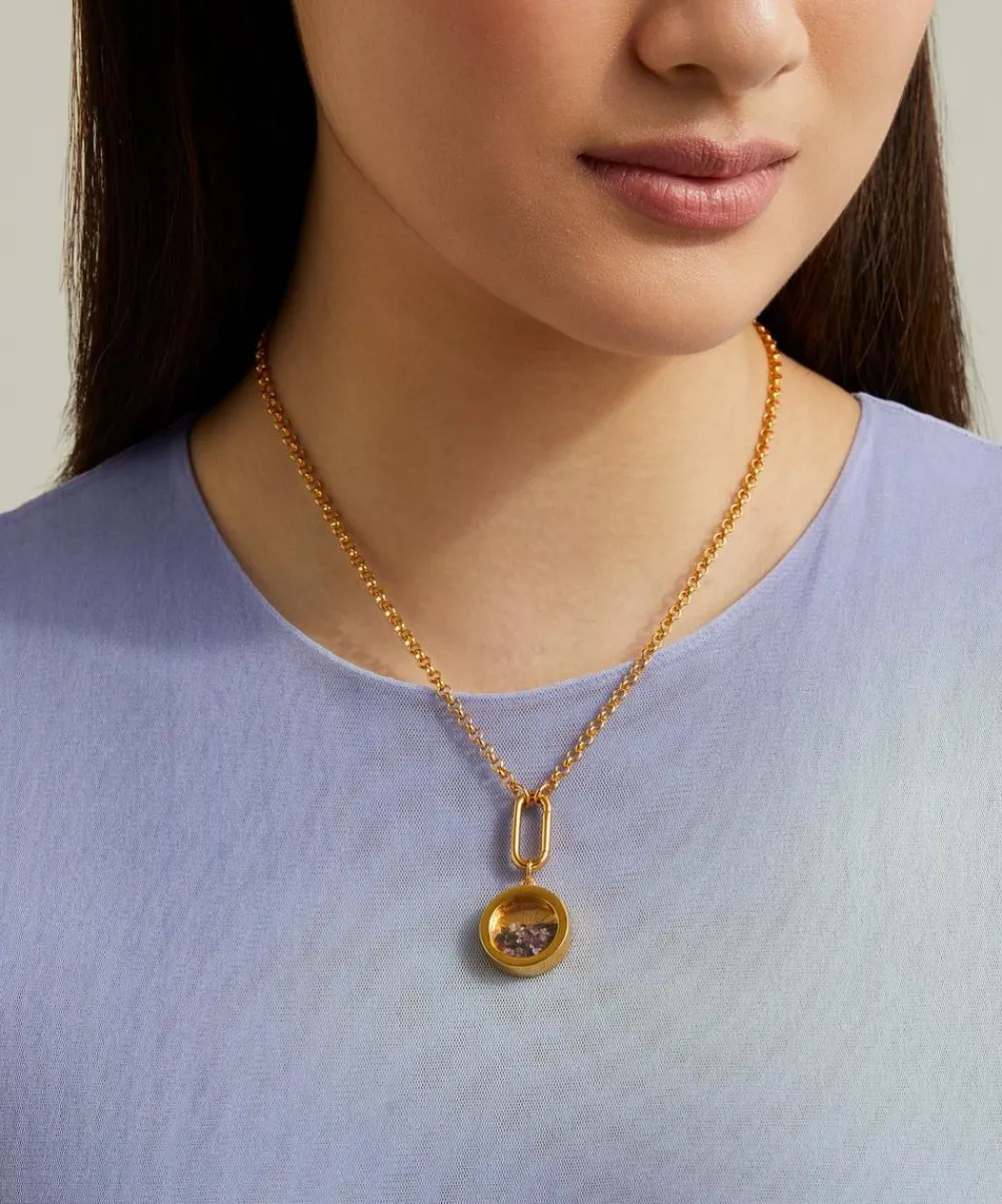 Rachel Jackson Necklaces^22ct Gold-Plated Deco Sun January Birthstone Pendant Necklace