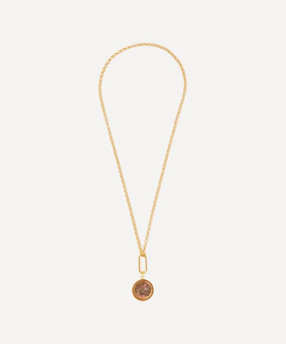 Rachel Jackson Necklaces^22ct Gold-Plated Deco Sun January Birthstone Pendant Necklace