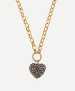 Kirstie Le Marque Necklaces^9ct Gold-Plated Diamond Cushion Heart Pendant Necklace