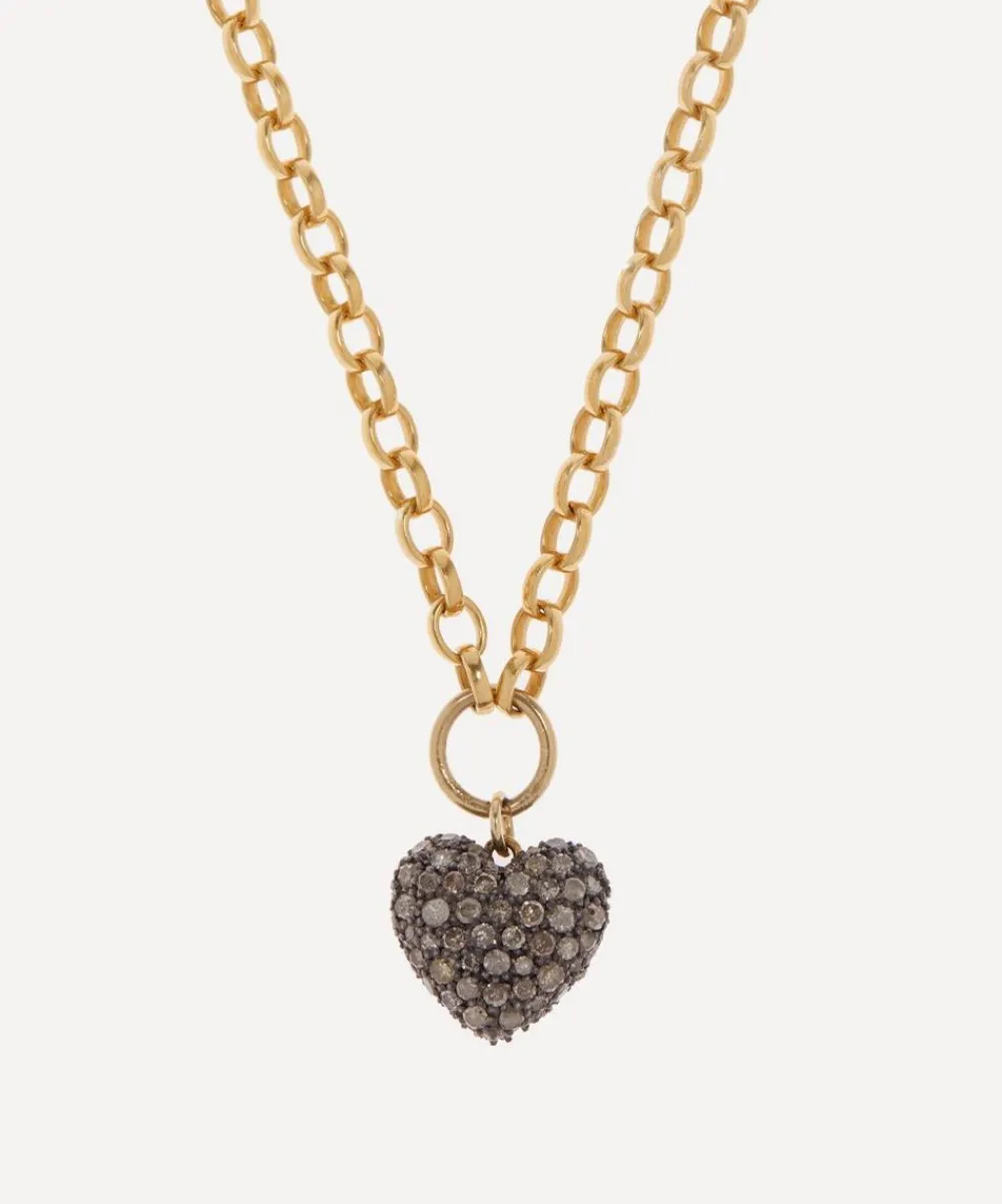 Kirstie Le Marque Necklaces^9ct Gold-Plated Diamond Cushion Heart Pendant Necklace