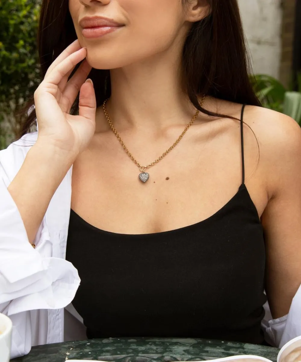 Kirstie Le Marque Necklaces^9ct Gold-Plated Diamond Cushion Heart Pendant Necklace