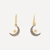 Kirstie Le Marque Earrings^9ct Gold-Plated Diamond Moon And Stars Drop Earrings