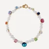 Martha Calvo Necklaces^14ct Gold-Plated Diana Pearl Crystal Necklace