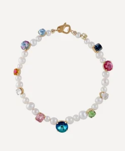Martha Calvo Necklaces^14ct Gold-Plated Diana Pearl Crystal Necklace