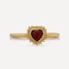 Rachel Jackson Rings^22ct Gold-Plated Electric Love Mini Garnet Heart Ring