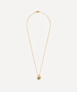 Rachel Jackson Necklaces^22ct Gold-Plated Electric Love Blue Topaz Heart Pendant Necklace