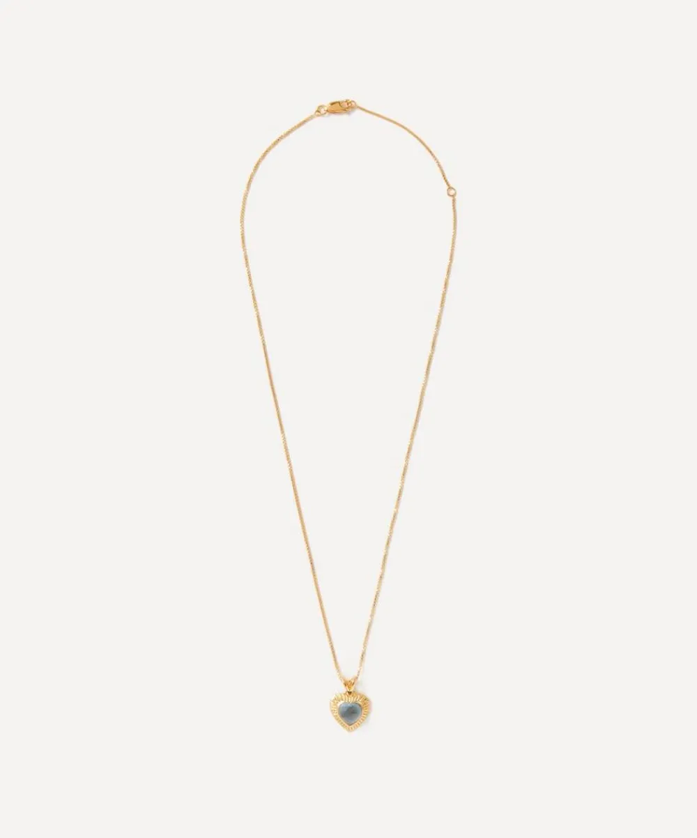 Rachel Jackson Necklaces^22ct Gold-Plated Electric Love Blue Topaz Heart Pendant Necklace