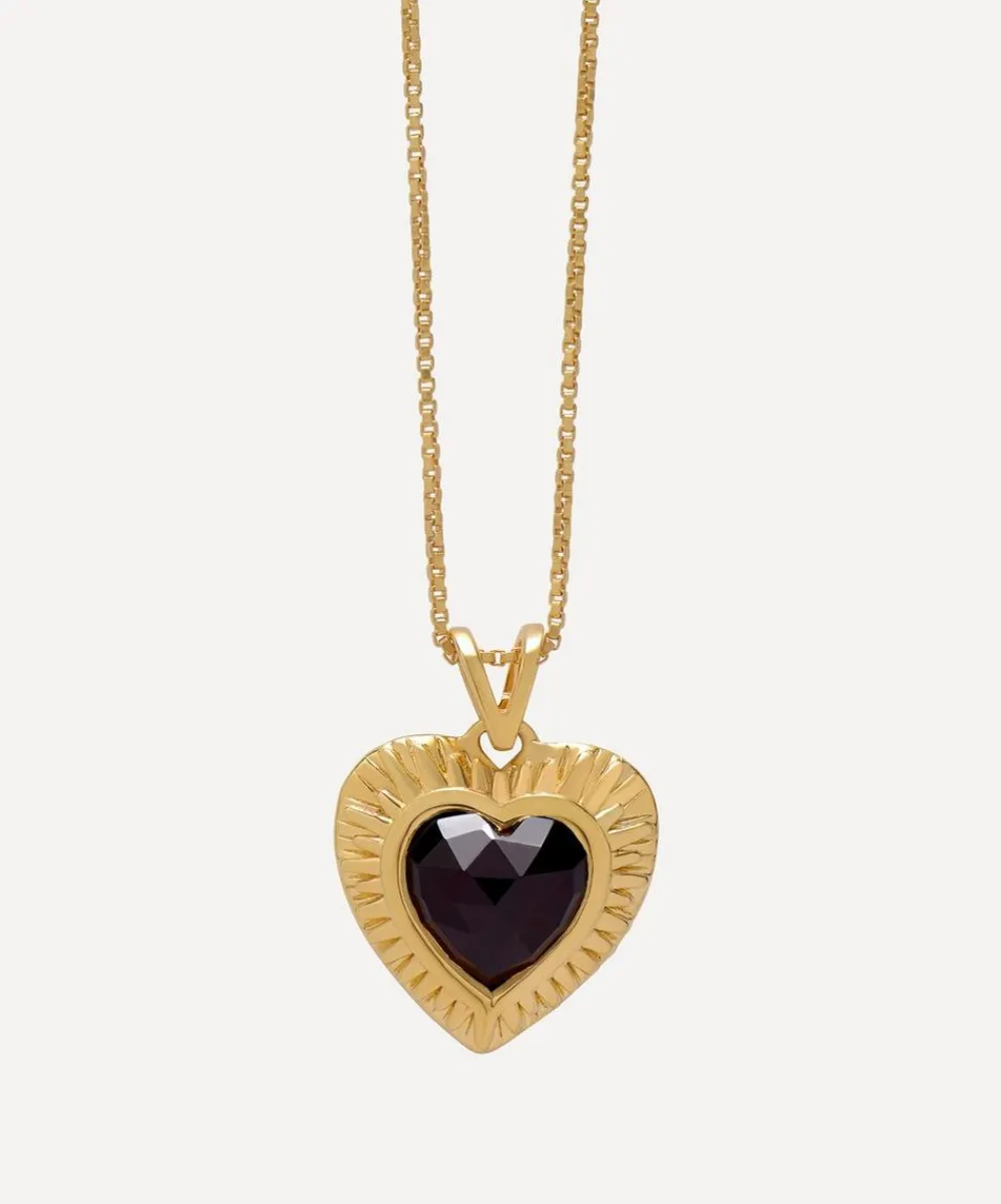 Rachel Jackson Necklaces^22ct Gold-Plated Electric Love Garnet Heart Pendant Necklace