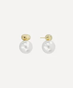 SHASHI Earrings^14ct Gold-Plated Empress Pearl Drop Earrings