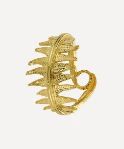 Alex Monroe Rings^22ct Gold-Plated Fern Ring