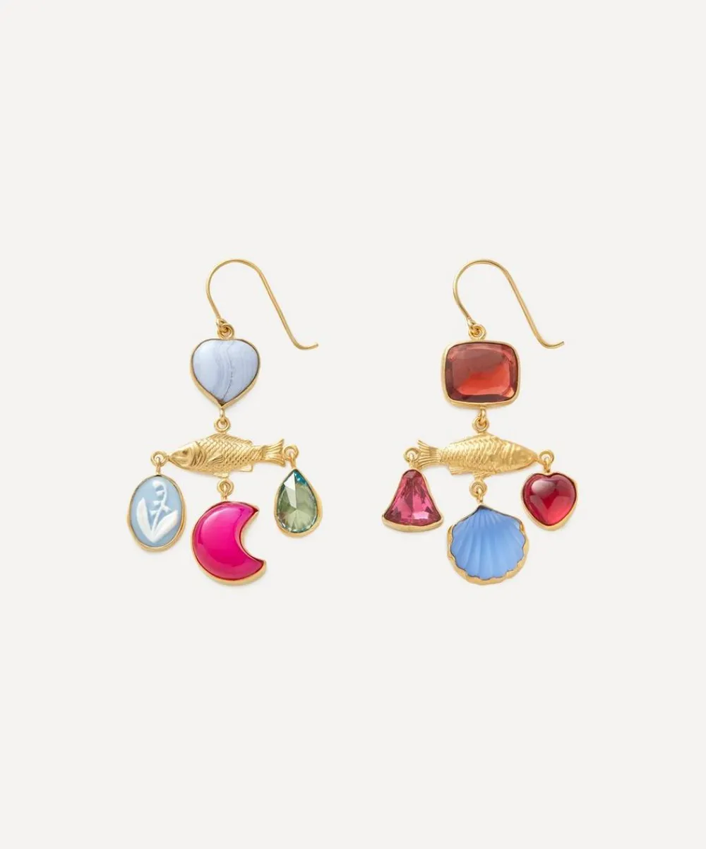 Grainne Morton Earrings^18ct Gold-Plated Fish Balance Drop Earrings