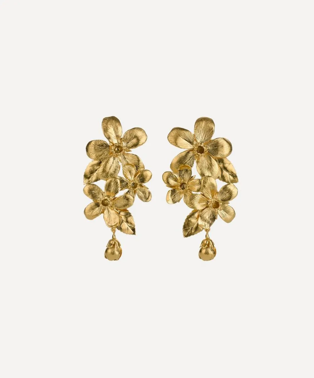 Alex Monroe Earrings^22ct Gold-Plated Flowering Apple Blossom Drop Earrings