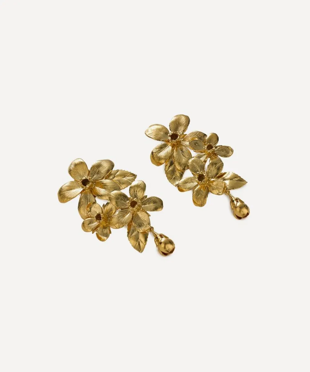 Alex Monroe Earrings^22ct Gold-Plated Flowering Apple Blossom Drop Earrings