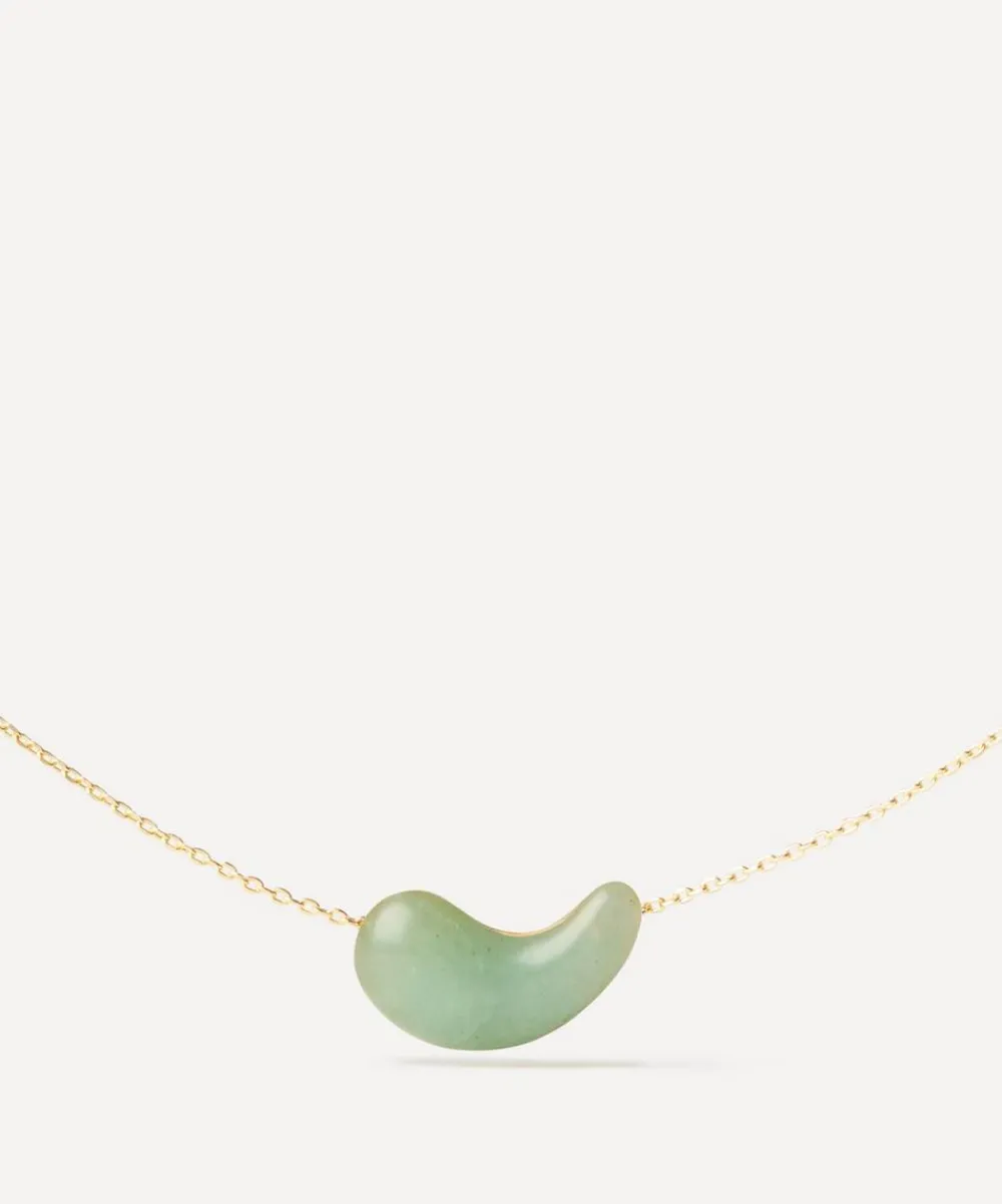 PDPAOLA Necklaces^18ct Gold-Plated Green Aventurine Aura Pendant Necklace