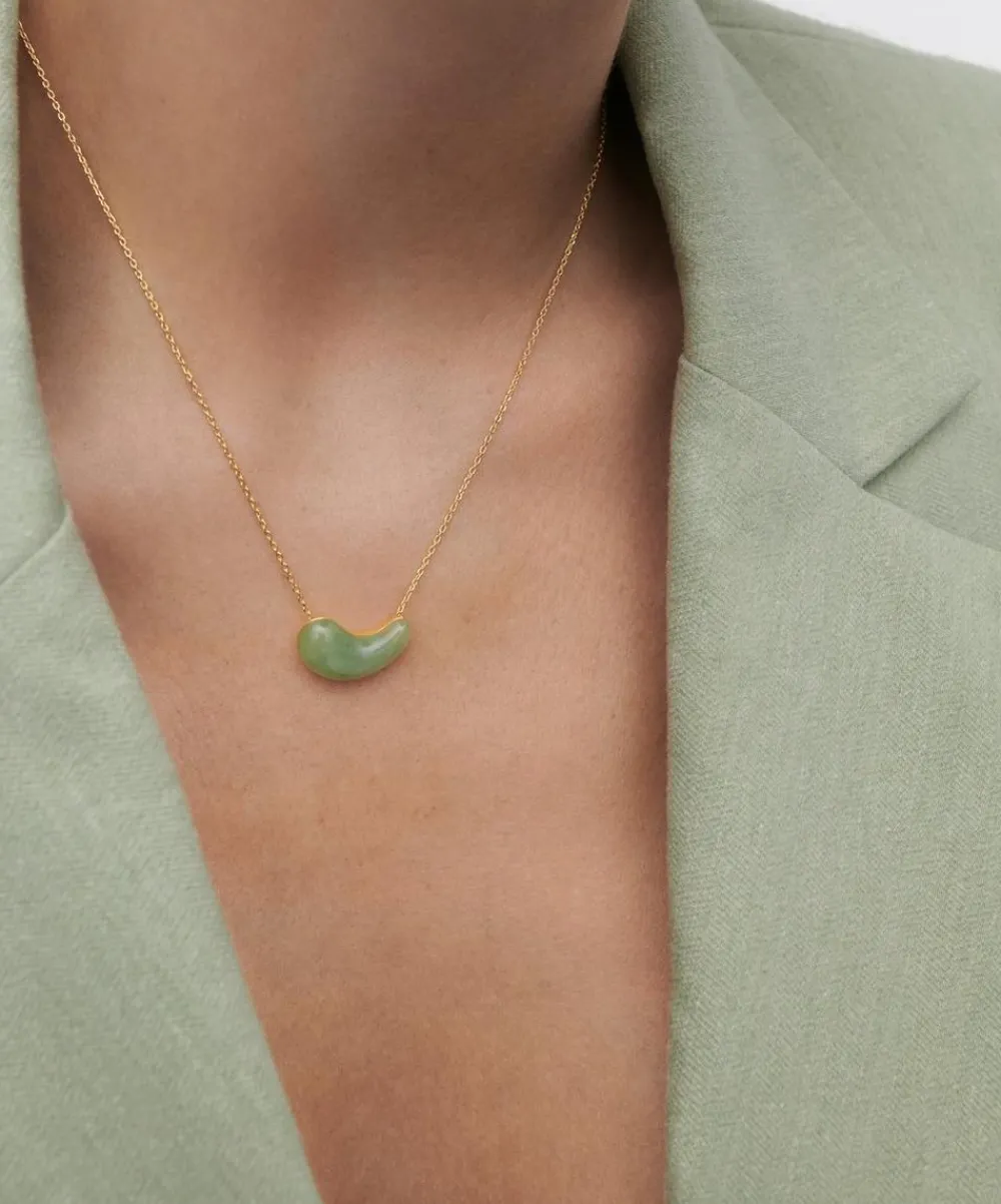 PDPAOLA Necklaces^18ct Gold-Plated Green Aventurine Aura Pendant Necklace