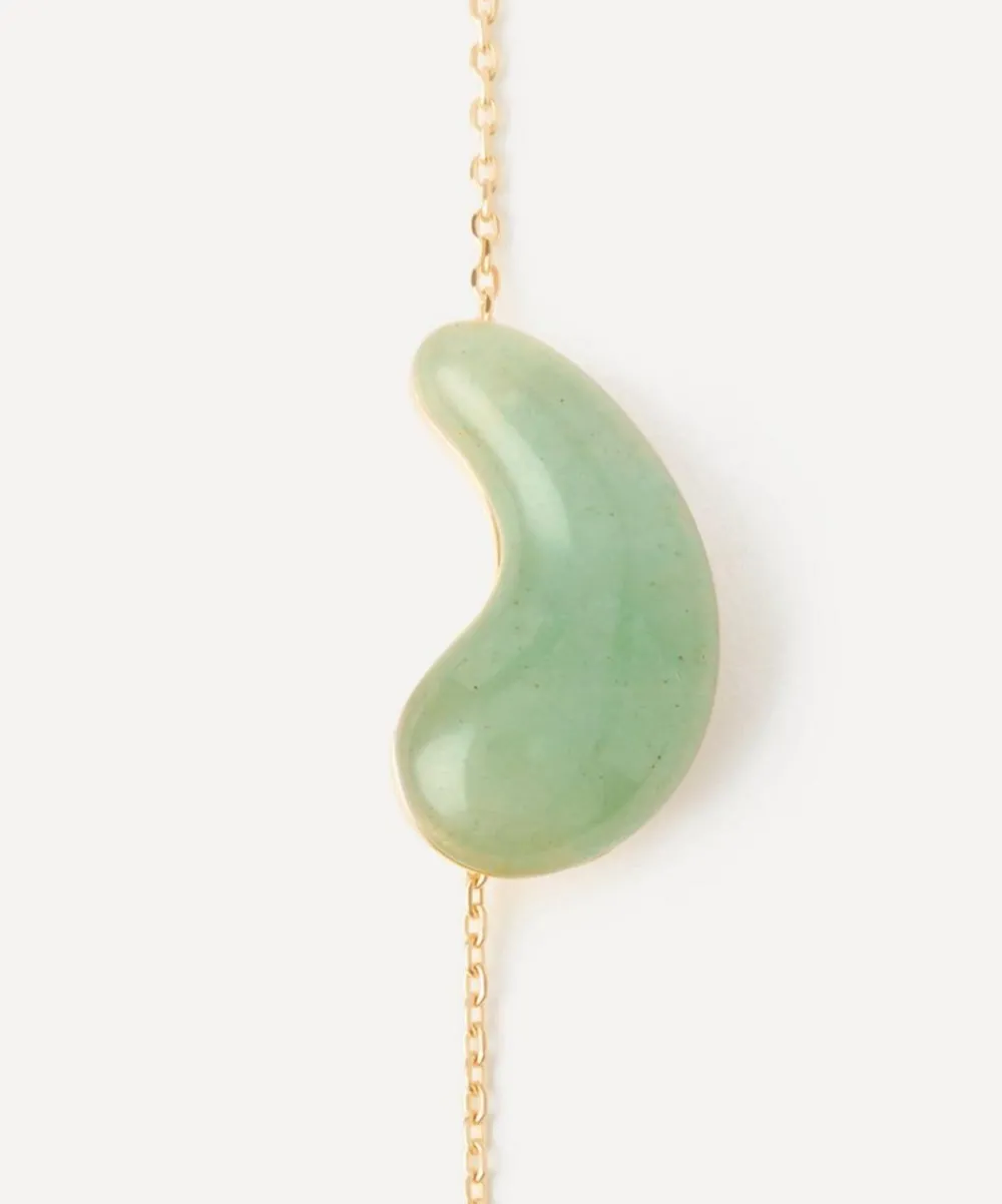 PDPAOLA Necklaces^18ct Gold-Plated Green Aventurine Aura Pendant Necklace