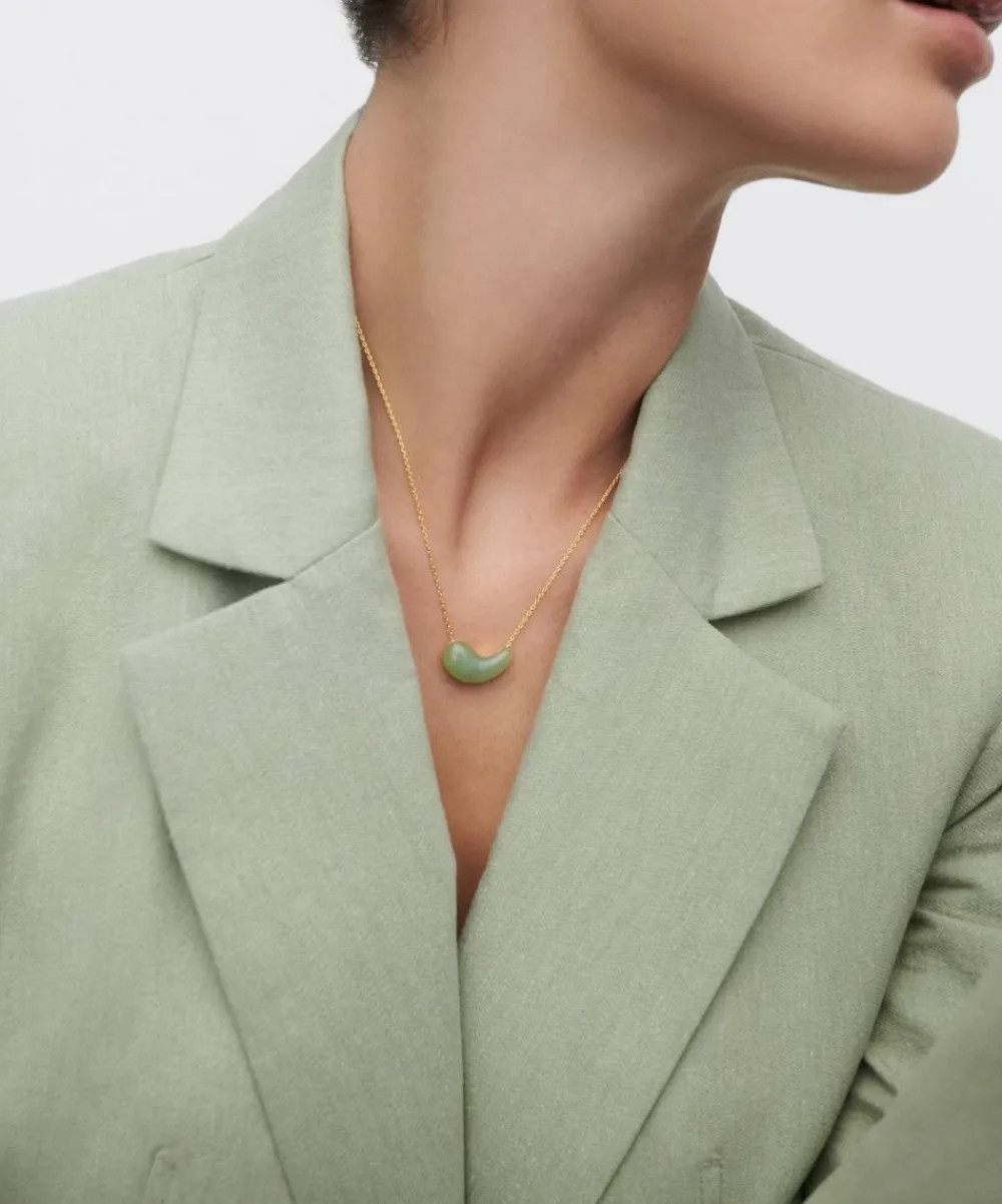 PDPAOLA Necklaces^18ct Gold-Plated Green Aventurine Aura Pendant Necklace