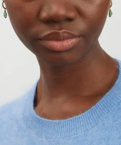 PDPAOLA Earrings^18ct Gold-Plated Green Aventurine Nomad Hoop Earrings