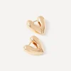 Annika Inez Earrings^14ct Gold-Plated Heart Hoops