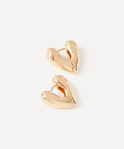 Annika Inez Earrings^14ct Gold-Plated Heart Hoops
