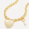 Martha Calvo Necklaces^14ct Gold-Plated Heart Lock and Key Pendant Necklace
