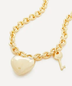 Martha Calvo Necklaces^14ct Gold-Plated Heart Lock and Key Pendant Necklace