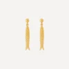 ANNI LU Earrings^18ct Gold-Plated Hippie Fish Pendant Drop Earrings