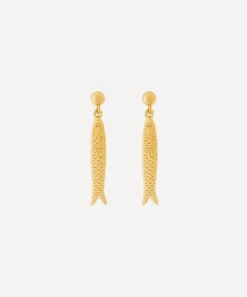 ANNI LU Earrings^18ct Gold-Plated Hippie Fish Pendant Drop Earrings