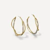 Alexis Bittar Earrings^14ct Gold-Plated Intertwined Two Tone Pavé Hoop Earrings