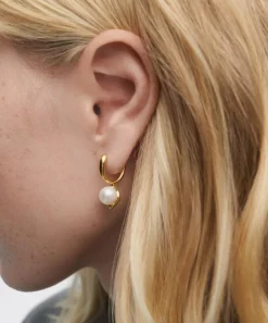 PDPAOLA Earrings^18ct Gold-Plated La Perla Hoop Earrings