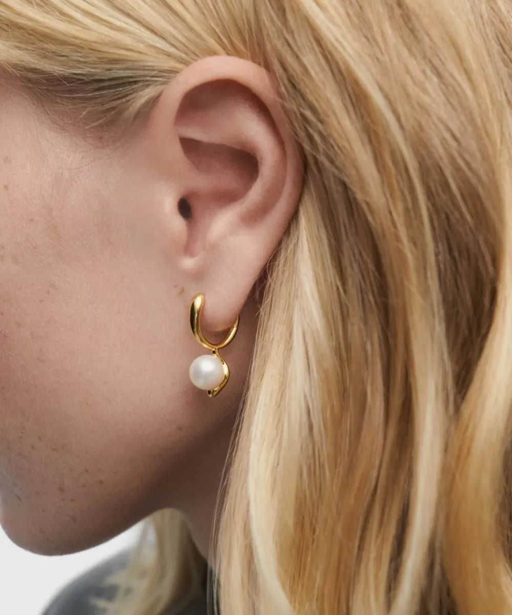 PDPAOLA Earrings^18ct Gold-Plated La Perla Hoop Earrings