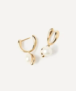 PDPAOLA Earrings^18ct Gold-Plated La Perla Hoop Earrings