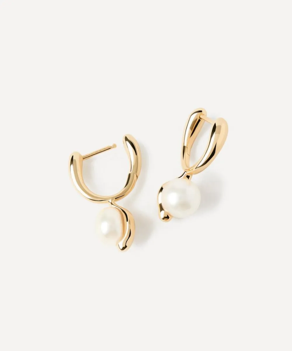 PDPAOLA Earrings^18ct Gold-Plated La Perla Hoop Earrings
