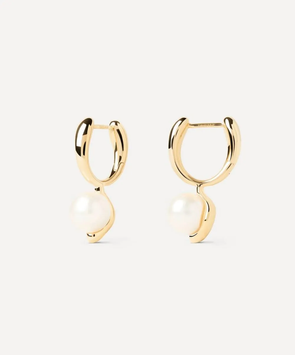 PDPAOLA Earrings^18ct Gold-Plated La Perla Mini Hoop Earrings