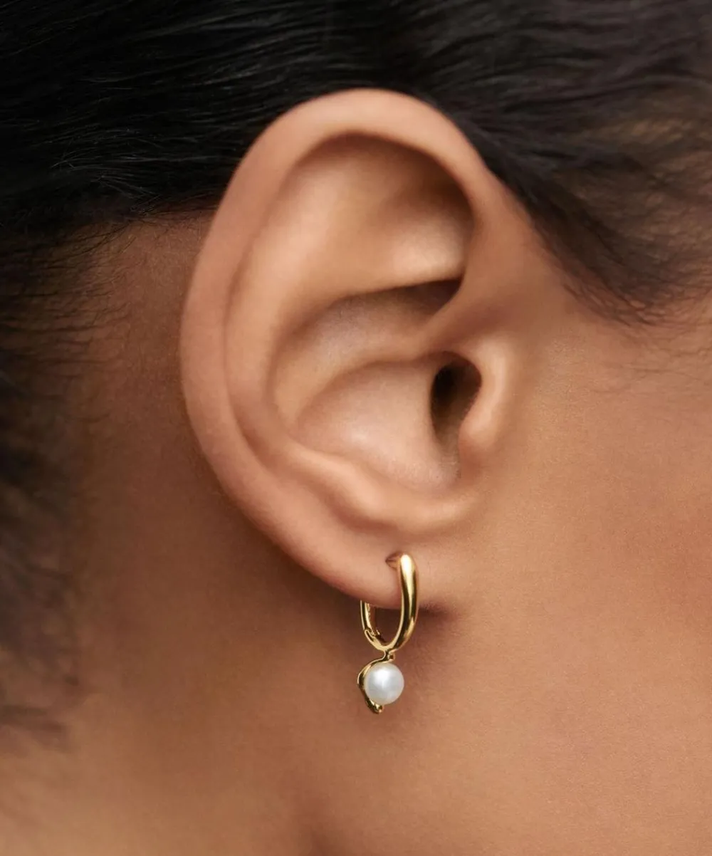 PDPAOLA Earrings^18ct Gold-Plated La Perla Mini Hoop Earrings