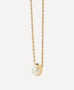 PDPAOLA Necklaces^18ct Gold-Plated La Perla Solitaire Pendant Necklace