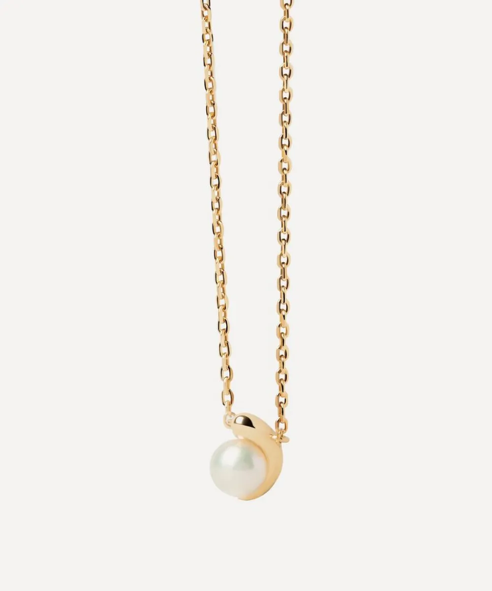 PDPAOLA Necklaces^18ct Gold-Plated La Perla Solitaire Pendant Necklace