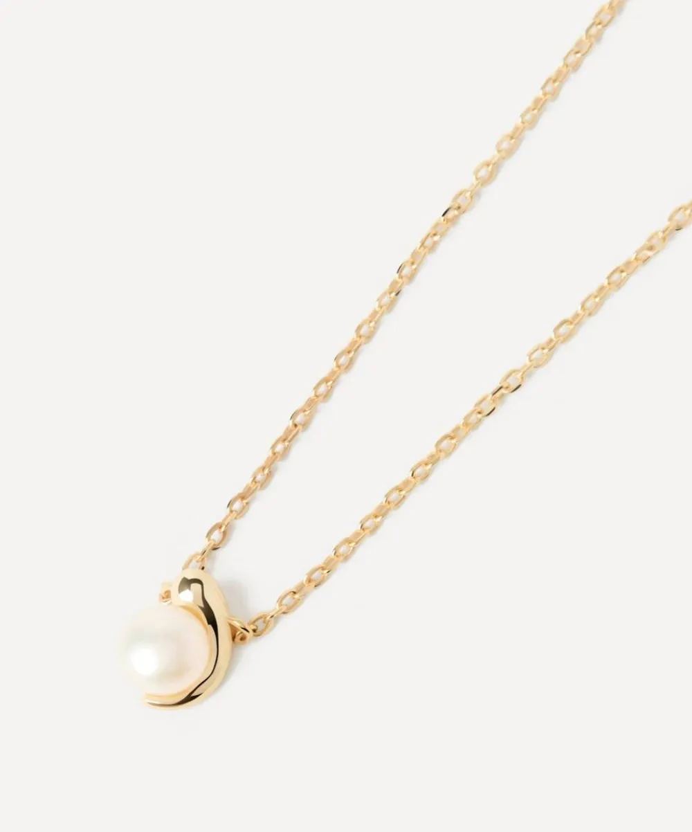 PDPAOLA Necklaces^18ct Gold-Plated La Perla Solitaire Pendant Necklace