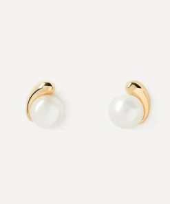 PDPAOLA Earrings^18ct Gold-Plated La Perla Stud Earrings
