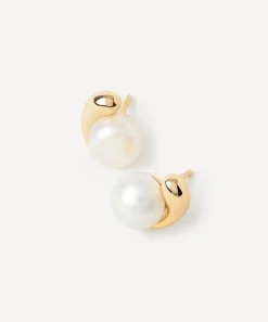 PDPAOLA Earrings^18ct Gold-Plated La Perla Stud Earrings