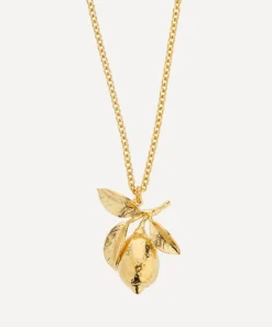 Alex Monroe Necklaces^22ct Gold-Plated Large Lemon and Leaf Pendant Necklace