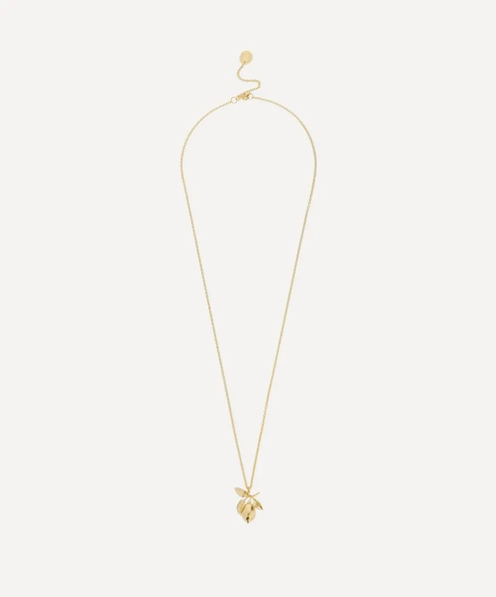 Alex Monroe Necklaces^22ct Gold-Plated Large Lemon and Leaf Pendant Necklace