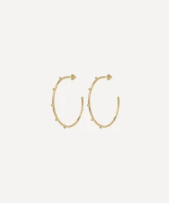 Anna + Nina Earrings^14ct Gold-Plated Large Lumiere Hoop Earrings