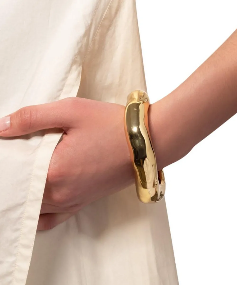 Alexis Bittar Bracelets^14ct Gold-Plated Large Molten Bangle Bracelet